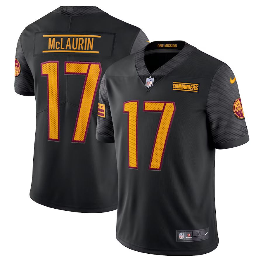 Men Washington Commanders 17 Terry McLaurin Nike Black Alternate Vapor Limited NFL Jersey